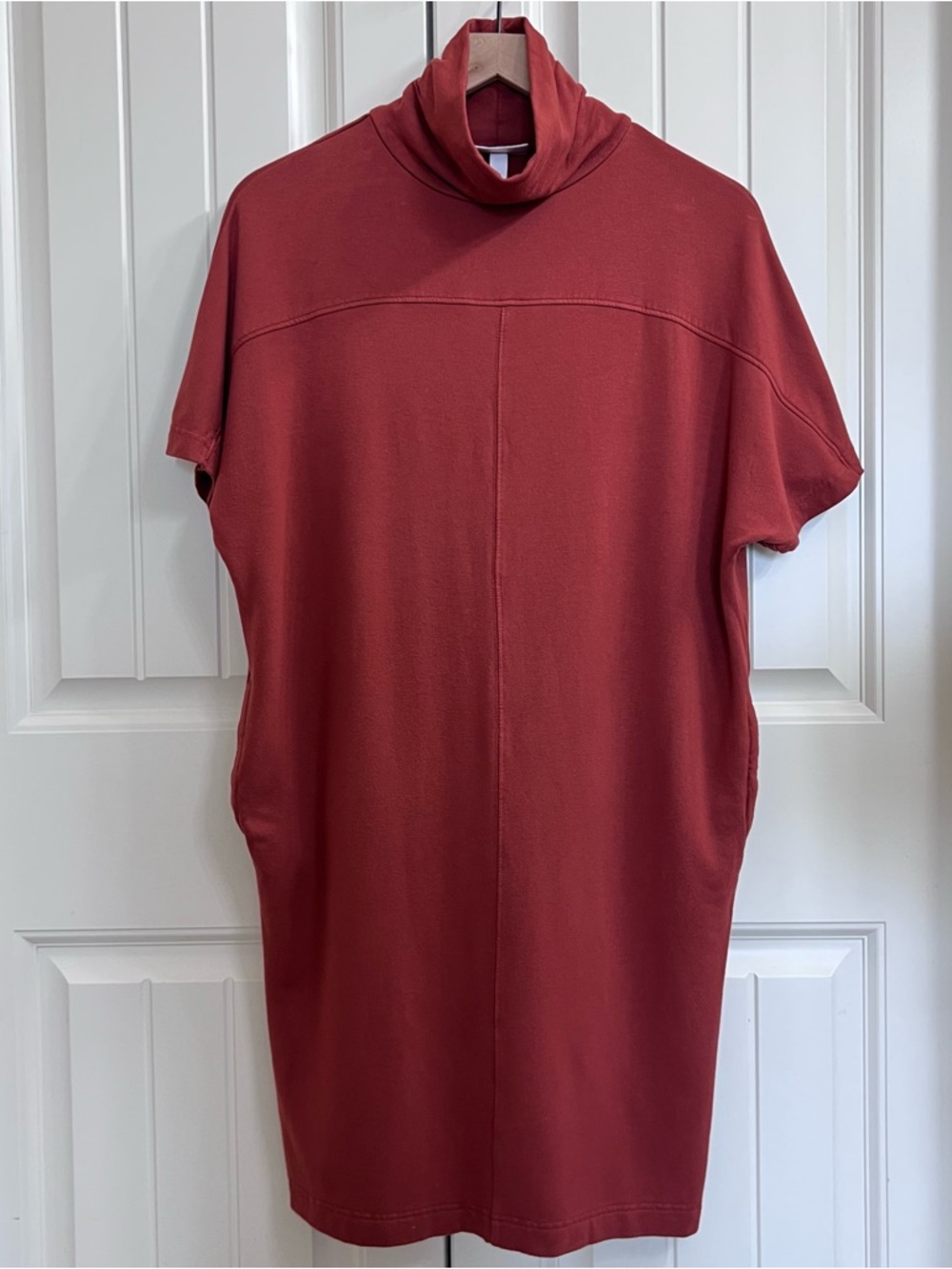 Prologue Womens Turtleneck Midi Dress in Burnt Orange, Size XS